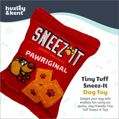 Huxley & Kent Funny Dog Toy w/Squeaker – Power Plush Squeaky Dog Toys for Small Dogs – Durable Small Stuffed Animal for Indoor Play & Fetch - Tiny Tuff Sneez-It