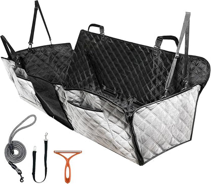 PETTALK Deluxe Dual Side Dog Car Seat Cover for Back Seat, Waterproof, Reversible Large Dog Car Seat Hammock, Back Seat Pet Cover for Dogs/Cats, Car Seat Protector, for Cars SUVs Trucks,All Seasons