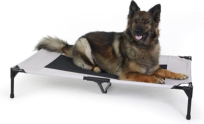 K&H Pet Products Outdoor Elevated Dog Cot, Breathable Cooling Elevated Cot Hammock Pet Bed for XL Dogs, Washable Mesh Cover, Raised Metal Frame, Collapsible, Portable - Extra-Large 50 X 32in Taupe