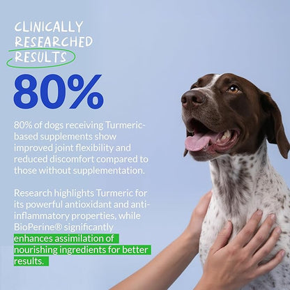 Turmeric for Dogs Anti Inflammatory Pain Relief - 120 Chewable Tablets - Hip & Joint Support Anti Inflammatory for Dogs with Curcumin and BioPerine, Antioxidant, Cardiovascular