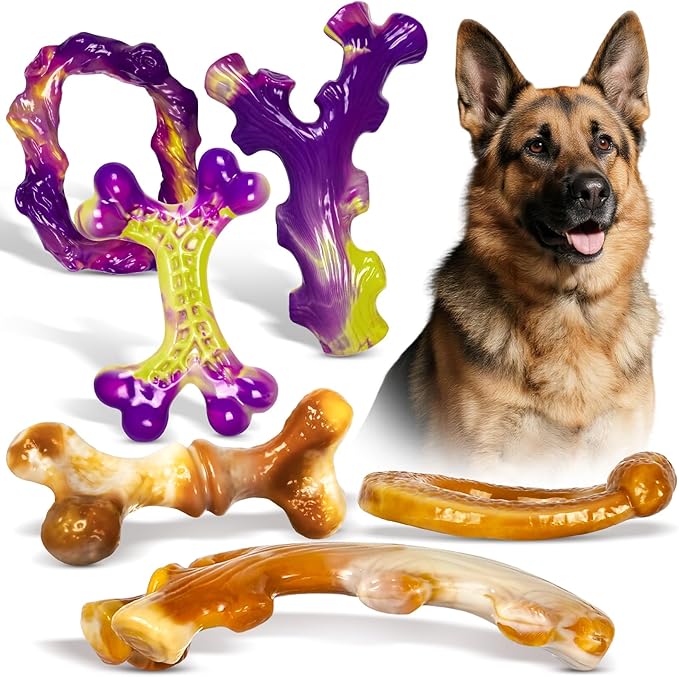 Frienhund 6 Pack Indestructible Dog Toys for Aggressive Chewers, Durable Nylon Bone for Large Dogs, Dog Toy for Aggressive Chewer Large Breed, A Mixed Special Edition Set