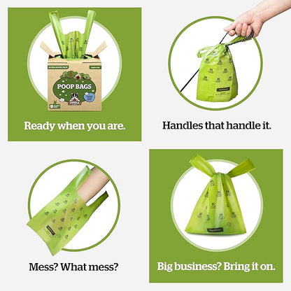 Pogi’s Dog Poop Bags with Handles – Extra-Thick, Leak-Proof, Large, Fresh Scent, 900-Count