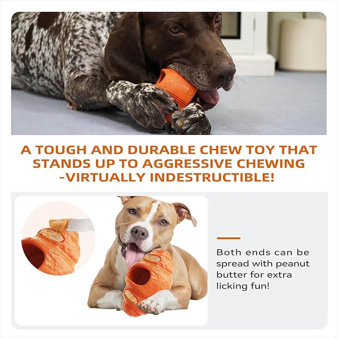 Interactive Dog Toys for Aggressive Chewers, Indestructible Dog Toy to Keep Them Busy, Durable Dog Chew Toys for Large & Medium Breeds, Frozen Enrichment Treat Holder for Anxiety Relief