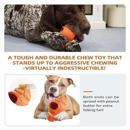 Interactive Dog Toys for Aggressive Chewers, Indestructible Dog Toy to Keep Them Busy, Durable Dog Chew Toys for Large & Medium Breeds, Frozen Enrichment Treat Holder for Anxiety Relief