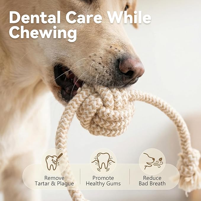 IRRESTRICO Puppy Chew Toys for Teething, Interactive Rope Toys for Small and Medium Dogs, Fun Chew Rope for Training, M Size