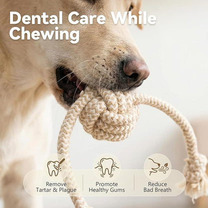 IRRESTRICO Puppy Chew Toys for Teething, Interactive Rope Toys for Small and Medium Dogs, Fun Chew Rope for Training, M Size