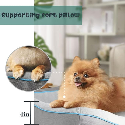 Viviwoof Orthopedic Dog Bed for Small Dogs,Waterproof Small Size Dog Sofa,Supportive Foam Pet Couch with Removable Cover,Non-Slip Bottom and Waterproof Lining,Machine Washable