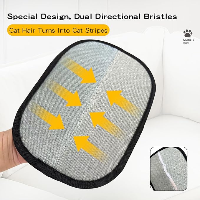 Pet Hair Remover Gloves for Cats & Dogs: New Upgrade Electrostatic Grooming Washable Reusable Cats & Dogs Hair Removal Gloves for Clean Couch Carpet Furniture Clothes Car Seat