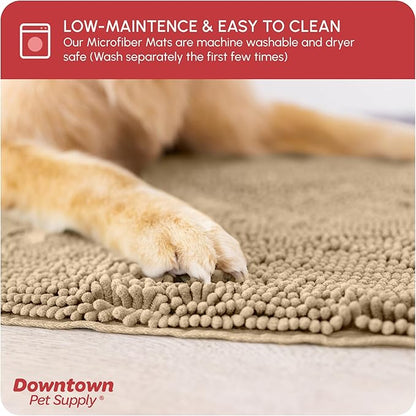 My Doggy Place Dog Mud Mat, 18" x 24" Oatmeal – Thick Microfiber Entry Rug for Snow, Mud & Salt – Absorbent, Quick-Dry, Washer-Safe & Non-Slip, Small