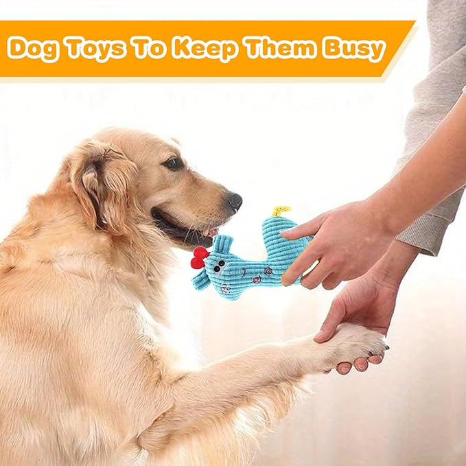 MRSOHRET 5 Pack Plush Dog Toys with Rope, Squeaky Dog Toys, Tug of War Dog Interactive Toy, Durable Dog Chew Toys for Large Dogs & Puppies