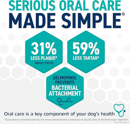ORAVET Dental Chews for Dogs, Oral Care and Hygiene Chews (Medium Dogs, 25-50 lbs.) Purple Pouch, 30 Count
