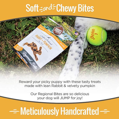 Smart Cookie All Natural Dog Treats - Rabbit & Pumpkin - Training Treats for Dogs with Allergies or Sensitive Stomachs - Soft Dog Treats, Grain Free, Chewy, Human-Grade, Made in USA - 5oz, Pack of 3