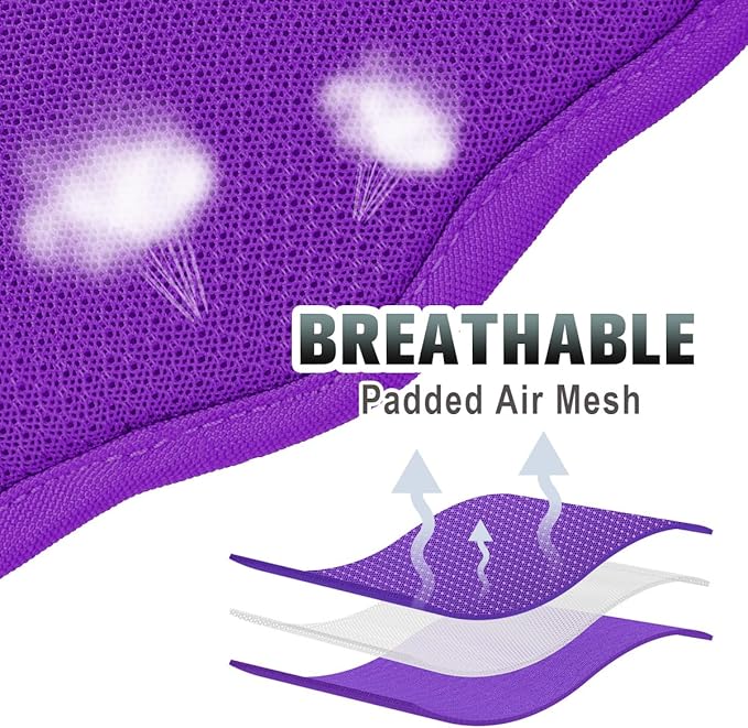 BARKBAY No Pull Dog Harness Large Reflective Dog Harness with Front Clip and Easy Control Handle for Walking Training Running with ID tag Pocket(Purple,XS)