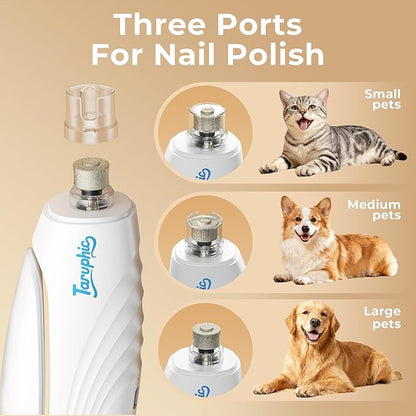 Taruphic 2-in-1 Dog Nail Clippers & Dog Nail Trimmers for Small Medium Large Dogs Cats Pets with Spash Guard, Nail Clipper for Dogs Quiet, USB Rechargeable, Dog Nail Clippers with 2 LED Large Light