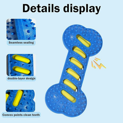 Interactive Dog Chew Sound Toy, Made of TPR Material, is bite-Resistant and Durable. It can be Used for Dog Teeth Cleaning and Training, and is an Ideal Toy for Dogs.（Blue）
