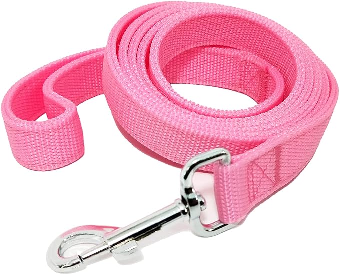 Nylon Dog Leash with 2-Layer, 4 FT/ 6 FT/ 7FT Long, 1 Inch Wide for Medium Large Dogs