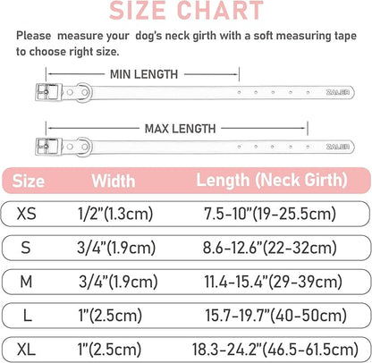 ZALER Waterproof Dog Collar, Adjustable Odor Proof Dog Collars Easy to Clean, Soft Comfortable Pet Collars for Large, Medium Small Dogs (Pink, S(Length:8.6''-12.6''; Width:0.75''))