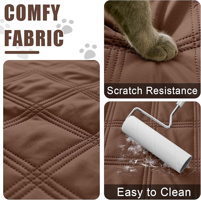 Smiry Waterproof Dog Bed Cover Blanket 30x70, Soft Reversible Pet Blanket, Washable Leakproof Cats Dogs Couch Cover for Sofa, Couch, Furniture, Lattice, Brown/Brown