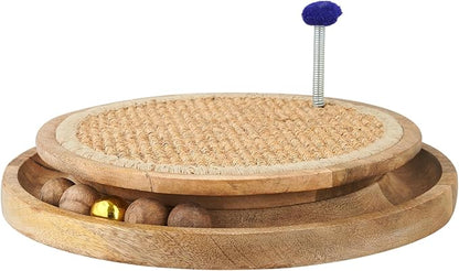 Interactive Cat Toy Natural Sisal Cat Scratcher Toys with Interactive Play Balls – Indoor Cat Scratch Pad for Furniture Protection, Exercise & Stress Relief