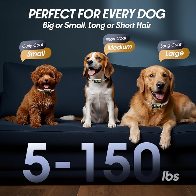 Kollgux Dog Bark Collar Pro, Instant Bark Solution, Smart Anti Barking Device with 4 Correction Modes, Fast-Acting Barking Collar for for Large Medium Small Dogs 5-150lbs, Ideal for Home & Outdoor Use