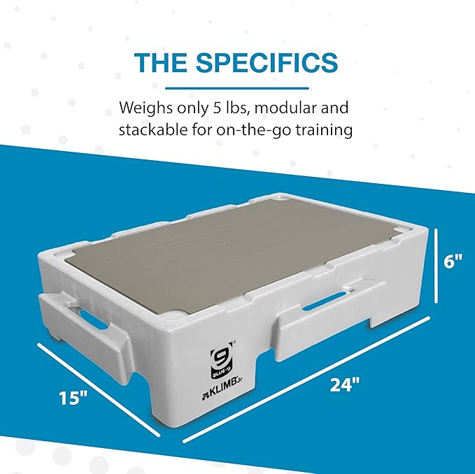 Blue-9 KLIMB Jr. Professionally Designed Dog Training Platform and DIY Guide for Behavior Basics, Made in The USA, White