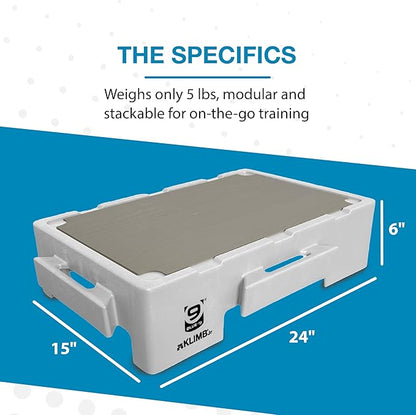 Blue-9 KLIMB Jr. Professionally Designed Dog Training Platform and DIY Guide for Behavior Basics, Made in The USA, White