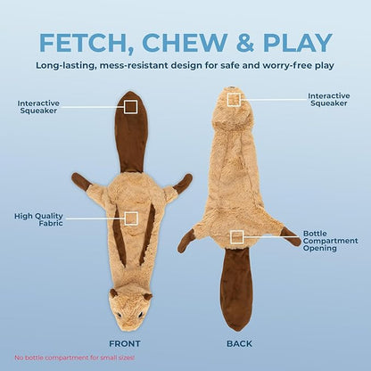 Best Pet Supplies Squeaky Dog Toys with Soft Durable Fabric for Small, Medium and Large Pets Interactive Toy for Indoor Play, Supports Active Biting and Play - Squirrel, Large