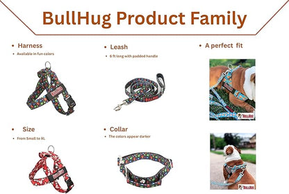 BULLHUG Adjustable Dog Harness– No Pull, No Choke – for English Bulldogs, French Bulldogs, Pugs & Broad-Chested Breeds – Easy, Safe Walks (Cups, XL)