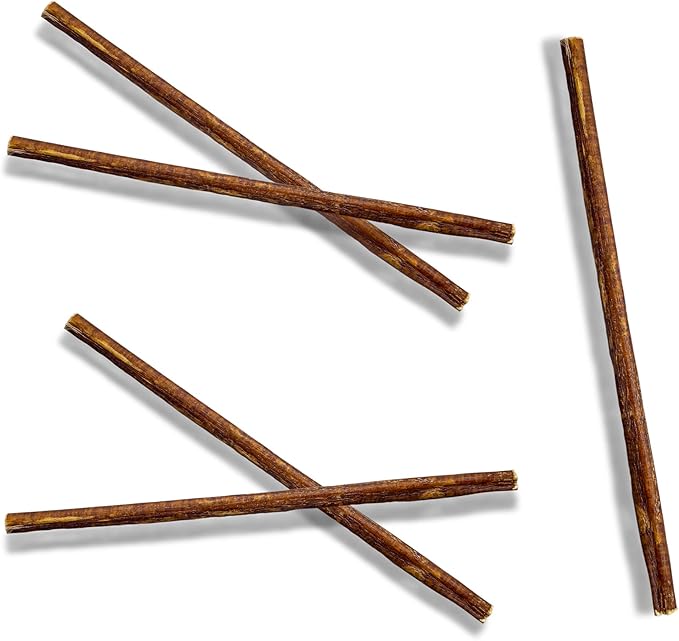Jack&Pup 12 Inch Thin Bully Sticks for Small Dogs (5 Pack) Natural Dog Chews, Bully Sticks for Puppies, Senior Dogs