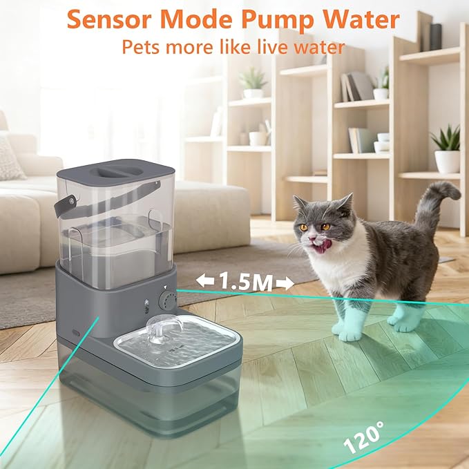GOYJOY Smart Pet Water Fountain,Filterless Cat Water Fountain No Filter,3L/102oz Ultra Silent Cat Fountain, Separation Design