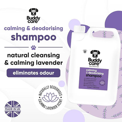 Calming & Deodorising Dog Shampoo by Buddycare | Lavender Scented | with Aloe Vera and Pro Vitamin B5 (169.07oz)