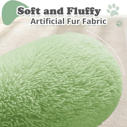 JOLLYVOGUE Dog & Cat Bed, Calming Anti-Anxiety Pet Bed for Small Dogs, Fluffy Donut Cushion for Small and Medium Pets (23")