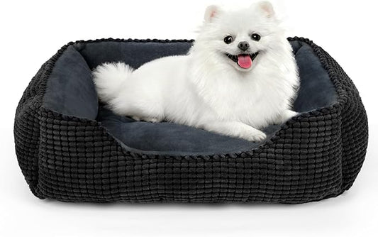 MIXJOY Dog Beds for Medium Dogs Washable, Rectangle Pet Bed Medium Size Dog, Orthopedic Sleeping Pet Sofa Bed, Soft Calming Cat Beds for Indoor Cats, Anti-Slip Bottom with Multiple Size