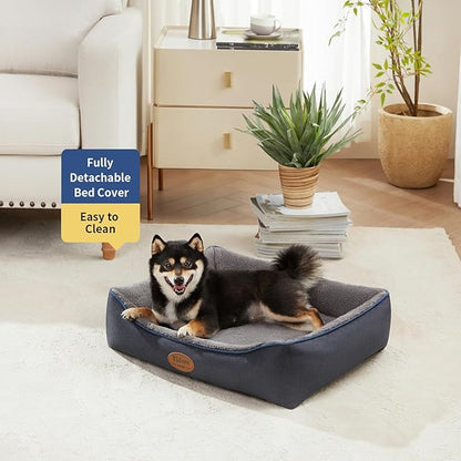 Tidore Orthopedic Dog Beds Medium Sized Dog, Durable Egg Crate Foam Sofa Dog Bed with Washable Removable Cover, Waterproof Lining, Pet Beds for Medium Dogs, Navy