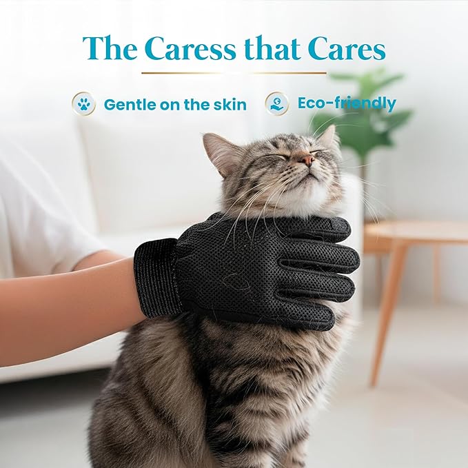 LVGSUN 3-in-1-Pet Hair Remover Gloves for Cats & Dogs, Grooming & Deshedding Mitt Set – 2 Gloves + Extra Pad, Reusable Fur Removal Tool for Shedding, Sofa, Clothes, Carpet & Car Interior