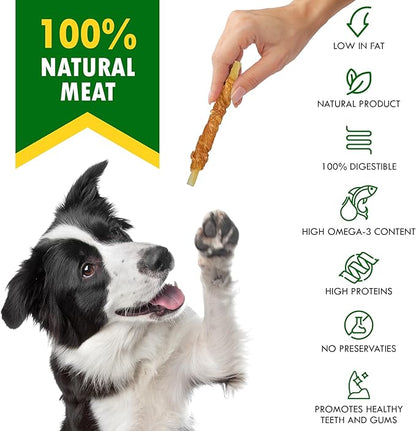 Beloved Pets Dog Treats Rawhide - Free Cod Sticks Chicken Wrapped 10.6 oz - All Natural & Grain Free Long Lasting Chews for Large & Small Dogs - Dried Pet Snacks - Support Healthy Teeth & Skin Coat