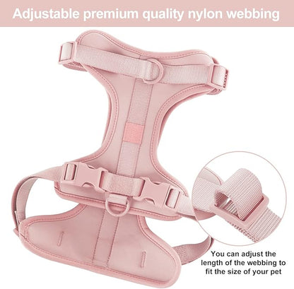 Wisedog No Pull Lightweight Dog Vest Harness with Soft and Comfortable Cushion, Breathable Mesh, for Small Medium Large Dogs Walking (S(Neck: 9.84"-14.17";Chest: 14.17"-22.05"), Gossamer Pink)