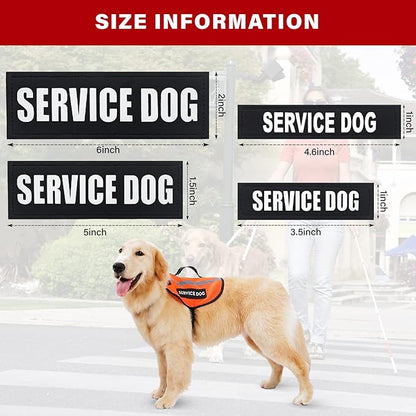 2Pack Service Patches, Removable Harness Patch for Dogs, Vest Patches With Hook Backing, in Training Patch, Black, Service Dog-L