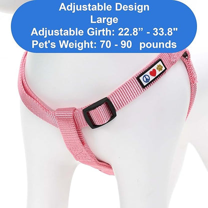 Pawtitas Personalized Dog & Puppy Harness Large Millennial Pink Custom ID Tag Adjustable No Pull Vest