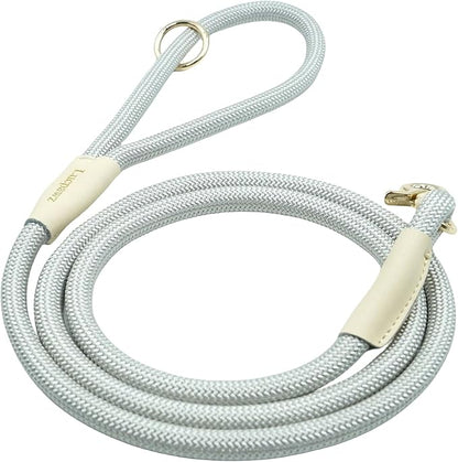 Lobster Snap Pet Leash 5FT, Special Strong Nylon Rope Dog Leash, Solid Color Rope Dog Lead for All Breeds (Grey, 5ft *10mm)