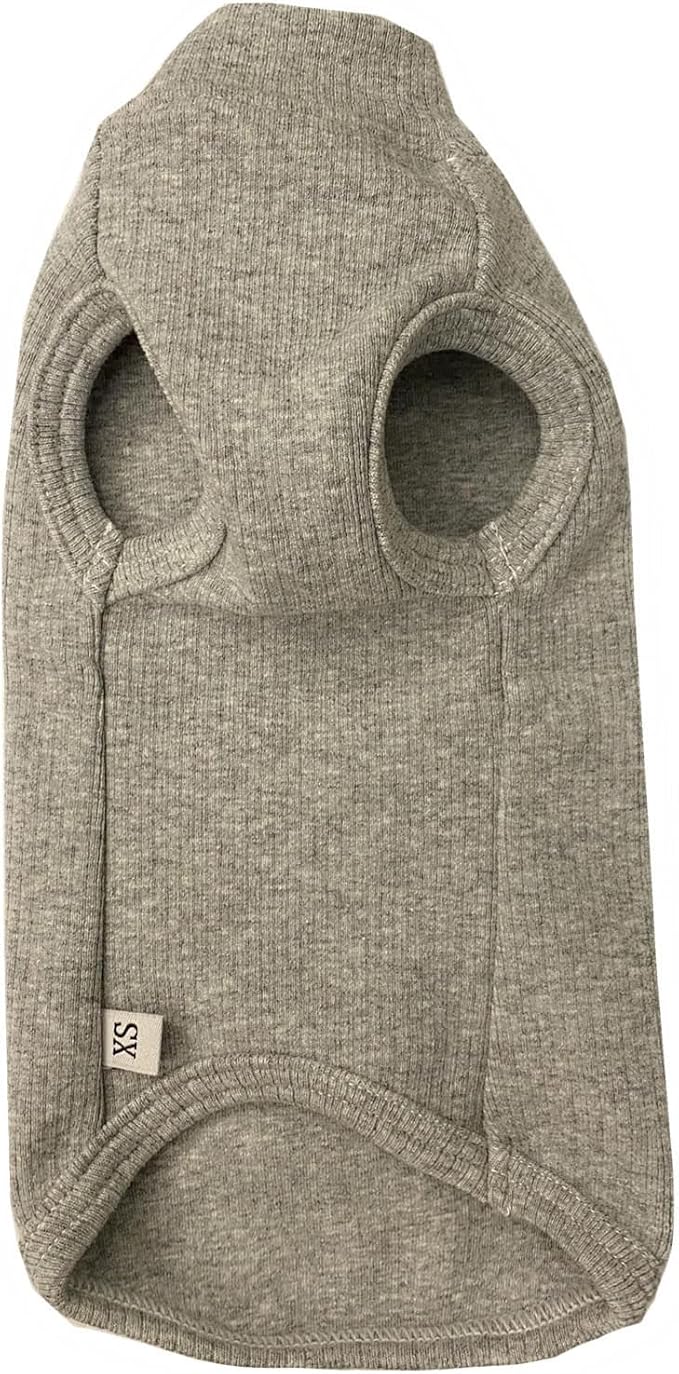 Sphynx Hairless Cats Shirt Cotton Cat Turtleneck Sweater Pullover Kitten T-Shirts with Sleeves Cat Pajamas Jumpsuit for Sphynx Cornish Rex, Devon Rex, Peterbald (X-Small (Pack of 1), Light Grey)