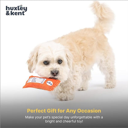 Huxley & Kent Funny Dog Toy w/Squeaker – Power Plush Squeaky Dog Toys for Small Dogs – Durable Small Stuffed Animal for Indoor Play & Fetch - Tiny Tuff Mutterfinger