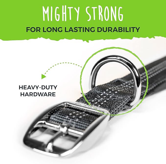 Mighty Paw Ultra Soft Dog Collar - Ultimate Comfort with Soft Neoprene Padding - All-Metal Adjustable Buckle for Large & Small Dogs - Mighty Strong for Long Lasting Durability - Stay Safe and Visible