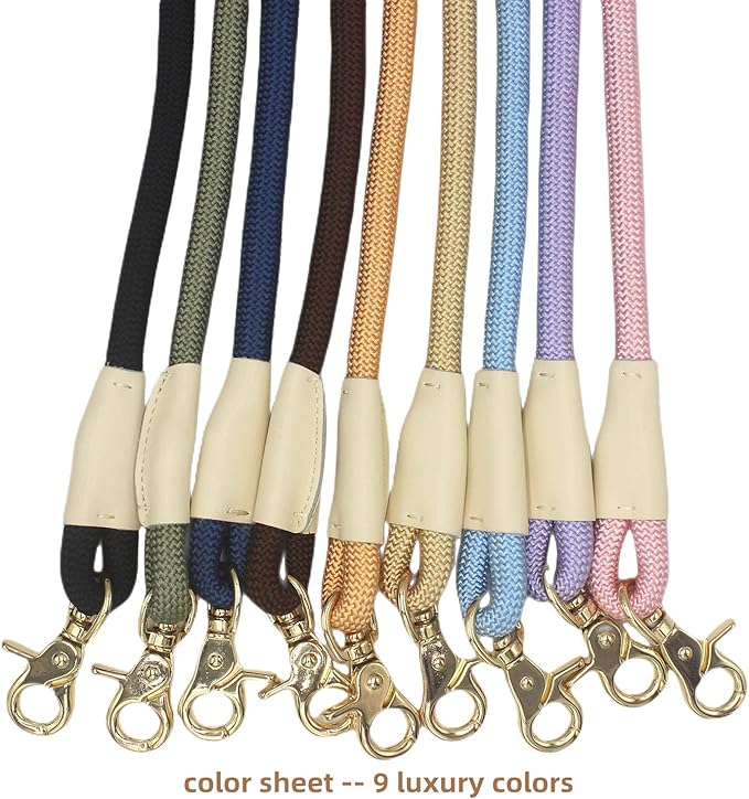 Lobster Snap Pet Leash 5FT, Special Strong Nylon Rope Dog Leash, Solid Color Rope Dog Lead for All Breeds (Black, 5ft*10mm)
