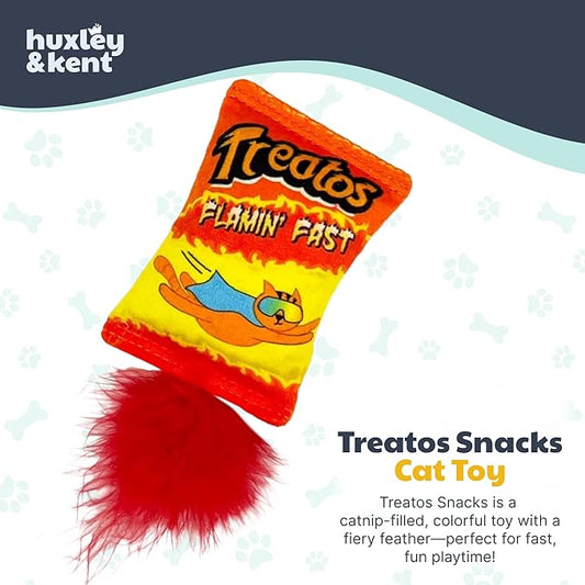Huxley & Kent Plush Cat Toy - Interactive Catnip Toy for Cats & Kittens - Soft with Crinkle & Catnip - Fun Indoor Play - Treatos Snacks