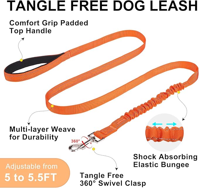 BEAUTYZOO Dog Harness for Small Dogs, No Pull Dog Harness and Leash Set, Escape Proof Puppy Vest Harness with Handle, Reflective Breathable Mesh Padded Harness for Girl Boy Dogs, Orange XXS