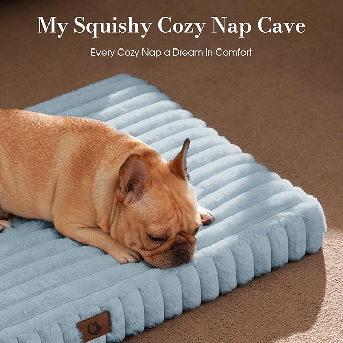 Cozila Dog Beds for Extra Large Sized Dog, Orthopedic Pet Bed with Waterproof Lining, Soft Short Plush Surface & Egg Crate Foam, Machine Washable Pet Mat with Removable Cover & Anti Slip Bottom
