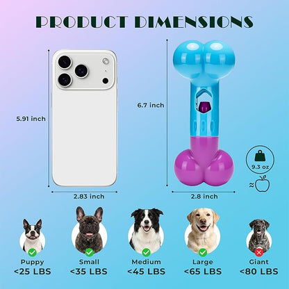 Apasiri Bully Stick Holder for Aggressive Chewers - Tough Dog Toy Prevent Choking and Free Up Your Hands, Bacon Flavored Nylon Chew Toy for Medium & Large Dogs to Keep Them Busy, Gift for Dogs, Pink