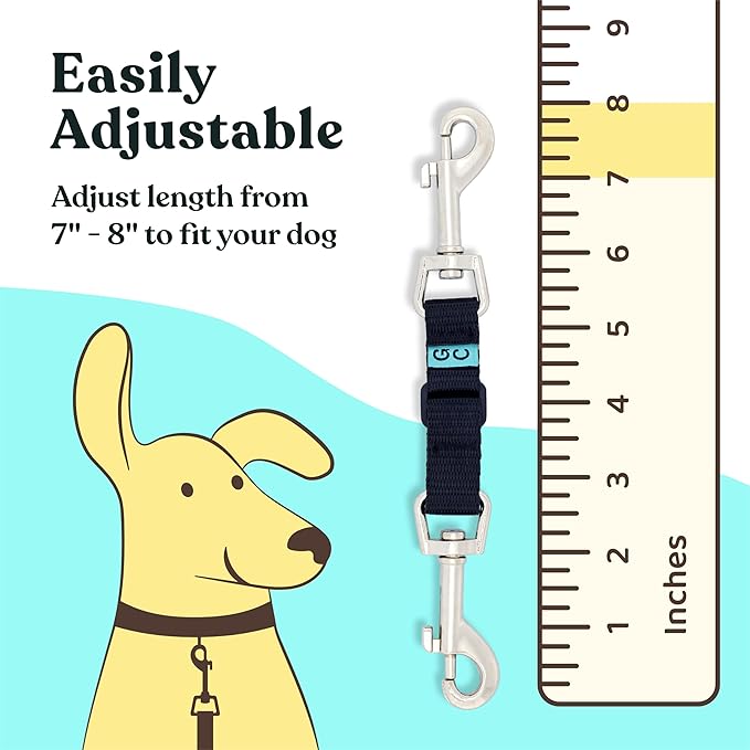 Gentle Creatures Collar Companion - Adjustable Backup Clip for Dog Harness, Prong, Pinch Collars, Gentle Lead - Double Ended Backup Clasp - Harness to Collar Safety Clip