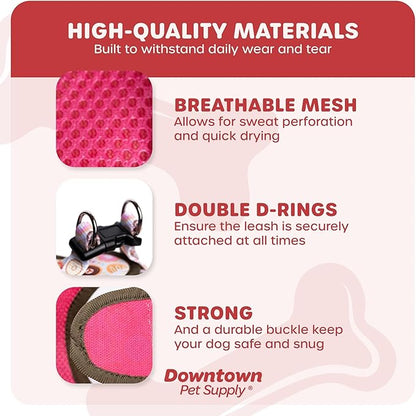 Downtown Pet Supply Step-in Dog Harness – No Pull, Adjustable Padded Mesh with Reflective Trim, Secure Buckle Strap – Comfortable & Breathable Small Dog Harness, X-Small, Donut